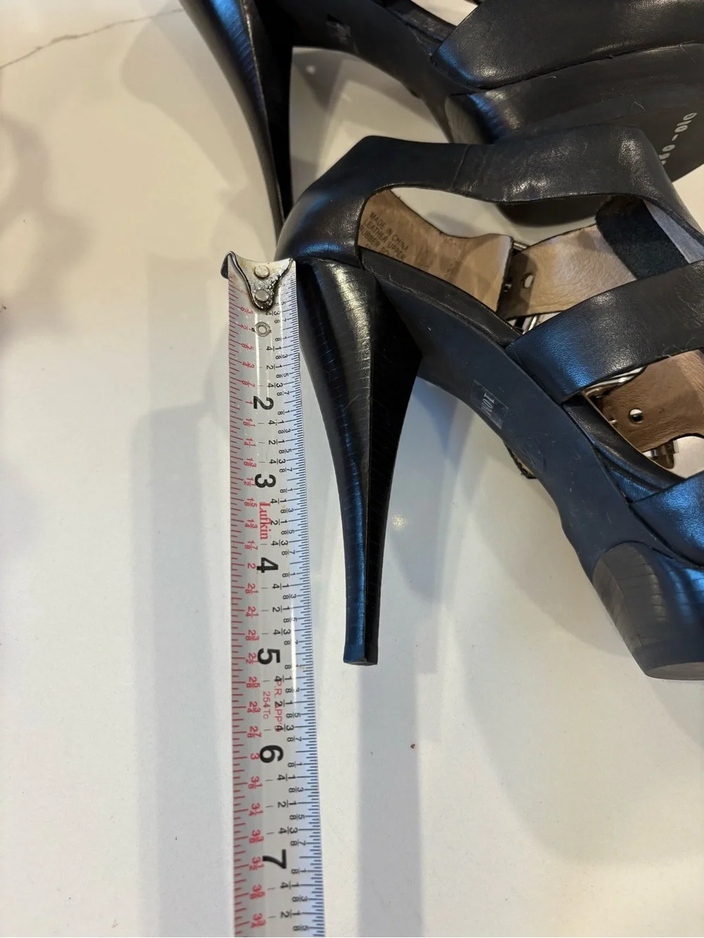 MICHAEL Michael Kors Black Leather Platform Heels Size 10 Buckle Zip